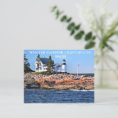 Winter Harbour-vuurtoren, Maine Briefkaart (Staand voorkant)
