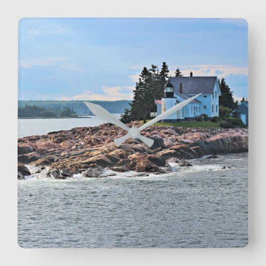 Winter Harbour-vuurtoren, Maine Clock Vierkante Klok (Voorkant)