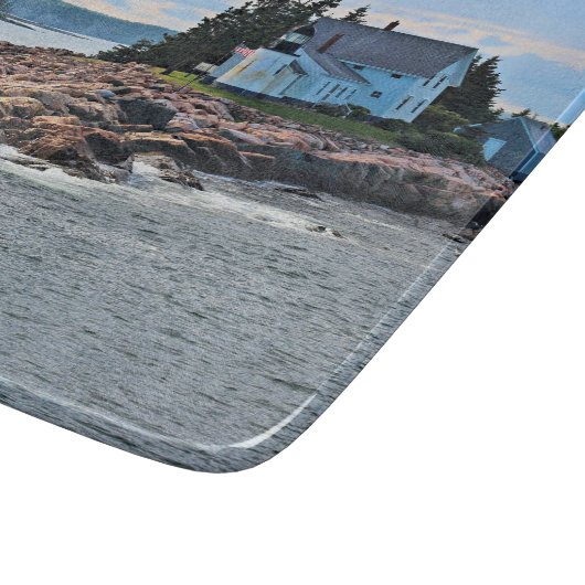Winter Harbour-vuurtoren, Maine Cutting Board Snijplank (Hoek)