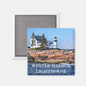 Winter Harbour-vuurtoren, Maine Magneet (Voorkant / Achterkant)