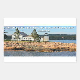 Winter Harbour-vuurtoren, Maine Rechthoekige Sticker