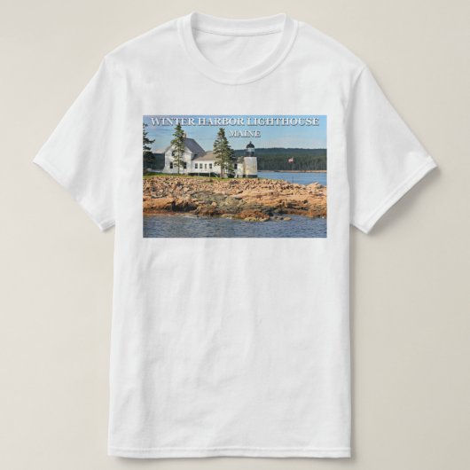 Winter Harbour-vuurtoren, Maine T-shirt (Design voorkant)