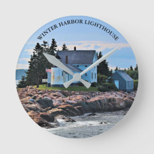 Winter Harbour-vuurtoren, Maine Wall-klok Ronde Klok