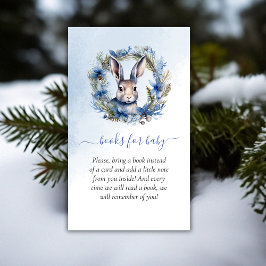 Winter Hare Baby shower Boeken voor Baby Informatiekaartje
