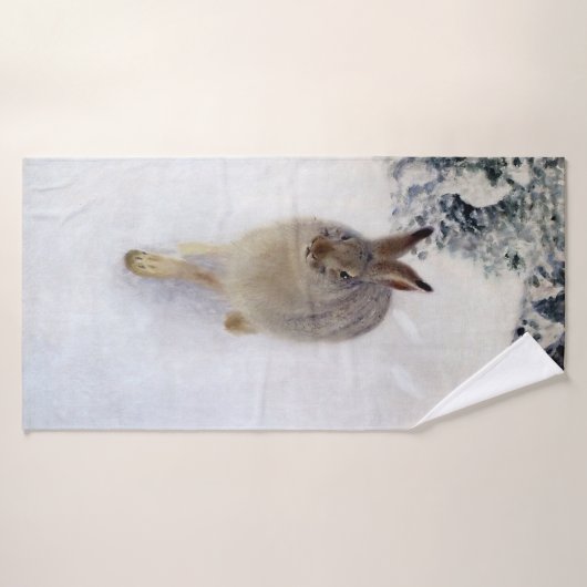 Winter Hare (Rabbit), Bruno Liljefors Badhanddoek (Badhanddoek)