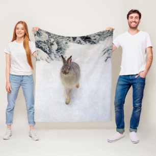 Winter Hare (Rabbit), Bruno Liljefors Fleece Deken