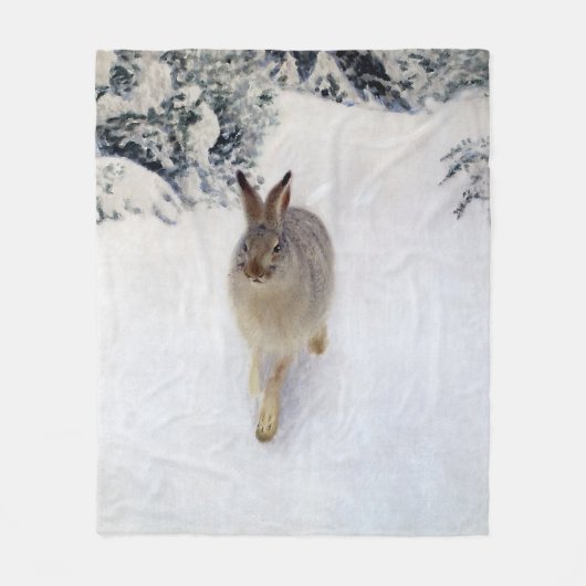 Winter Hare (Rabbit), Bruno Liljefors Fleece Deken (Voorkant)