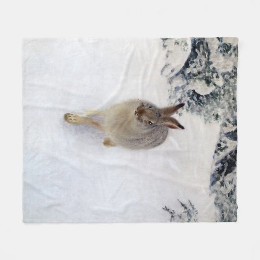 Winter Hare (Rabbit), Bruno Liljefors Fleece Deken (Voorkant (Horizontaal))