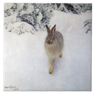 Winter Hare (Rabbit), Bruno Liljefors Tegeltje