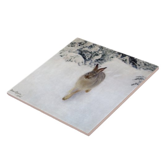Winter Hare (Rabbit), Bruno Liljefors Tegeltje (Zijkant)