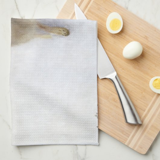 Winter Hare (Rabbit), Bruno Liljefors Theedoek (Quarter Fold)