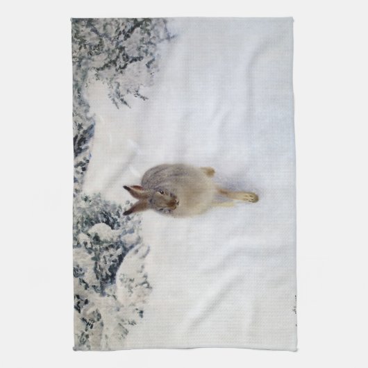 Winter Hare (Rabbit), Bruno Liljefors Theedoek (Verticaal)