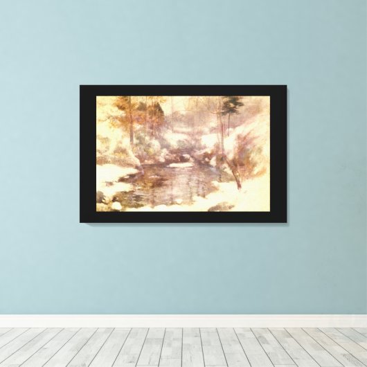 Winter Harmony', John Henry Twachtman._Landschappe Canvas Afdruk (Insitu (Houten vloer))