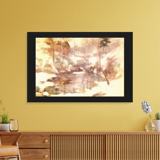 Winter Harmony', John Henry Twachtman._Landschappe Canvas Afdruk (Insitu (Woonkamer))