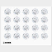 Winter Hart Script Dank u bruiloft gunst Ronde Sticker (Vel)