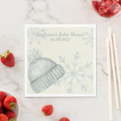 Winter Hat Snowflake Baby Shower Napkins Servet (Insitu)