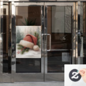 Winter Hat Window Cling Raamsticker (Kantoordeur)