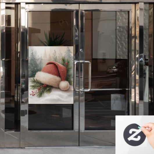 Winter Hat Window Cling Raamsticker (Kantoordeur)