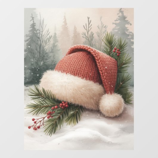 Winter Hat Window Cling Raamsticker (Vel)