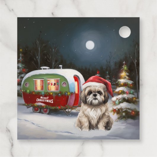 Winter Havanese Caravan Kerstavontuur Bedankjes Labels (Achterkant)
