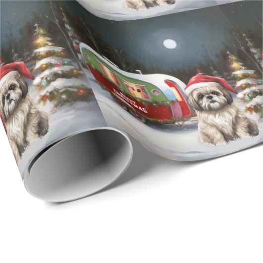 Winter Havanese Caravan Kerstavontuur Cadeaupapier (Rol Hoek)
