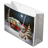 Winter Havanese Caravan Kerstavontuur Groot Cadeauzakje (Voorkant Gekanteld)