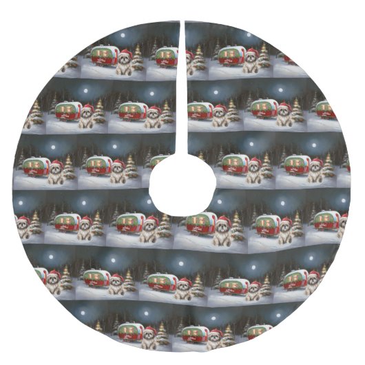 Winter Havanese Caravan Kerstavontuur Kerstboom Rok (Voorkant)