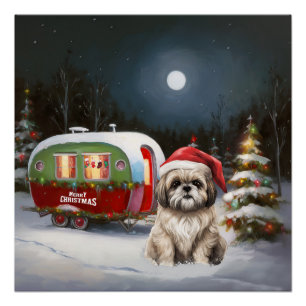Winter Havanese Caravan Kerstavontuur Perfect Poster