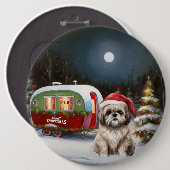 Winter Havanese Caravan Kerstavontuur Ronde Button 6,0 Cm (Voorkant /achterkant)