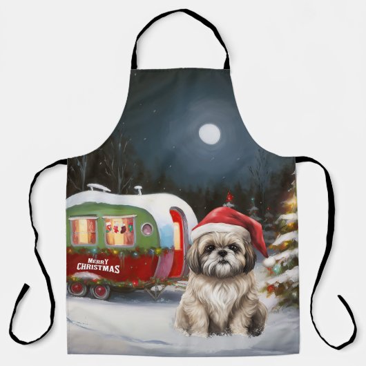 Winter Havanese Caravan Kerstavontuur Schort (Voorkant)