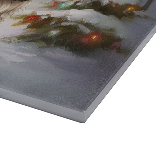 Winter Havanese Caravan Kerstavontuur Snijplank (Hoek)