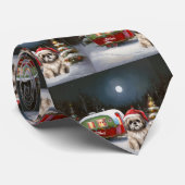 Winter Havanese Caravan Kerstavontuur Stropdas (Opgerold)