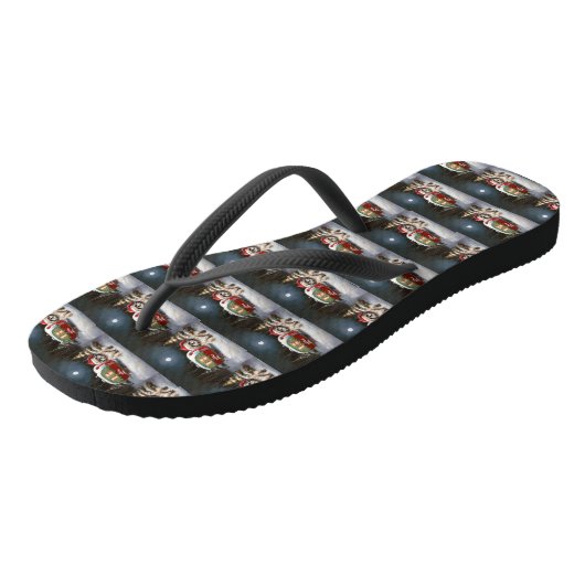 Winter Havanese Caravan Kerstavontuur Teenslippers (Schuin)