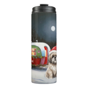 Winter Havanese Karavaan Kerstmis Avontuur Thermosbeker