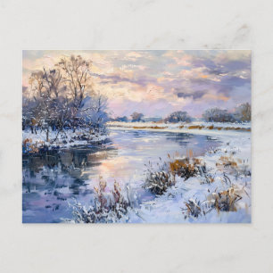 Winter Havel rivierlandschap Feestdagenkaart
