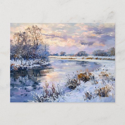Winter Havel rivierlandschap Feestdagenkaart (Voorkant)