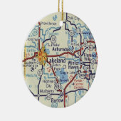 Winter Haven en  kaart Lakeland Keramisch Ornament (Rechts)