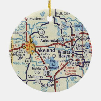 Winter Haven en  kaart Lakeland Keramisch Ornament