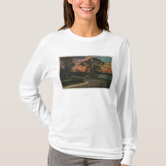 Winter Haven, Florida - Sunset Uitzicht of Lake T-shirt (Voorkant)