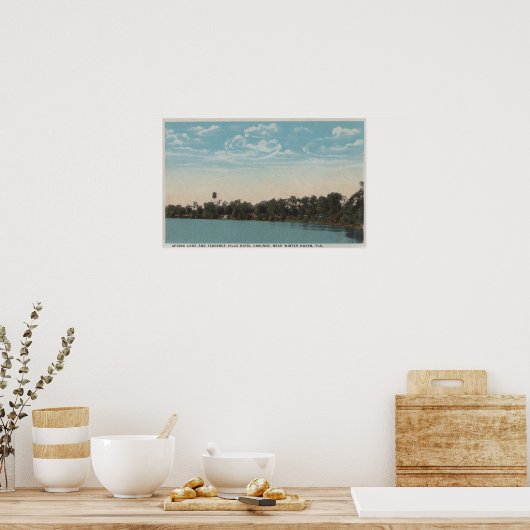 Winter Haven, Florida - Water Uitzicht van de lent Poster (Keuken)