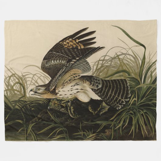 Winter Hawk, John James Audubon's Birds of America Fleece Deken (Voorkant (Horizontaal))