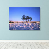 Winter Hawthorn Tree Holiday Card Canvas Afdruk (Insitu (Houten vloer))