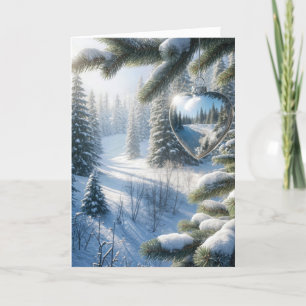 Winter Heart Christmas Ornament Feestdagen Kaart