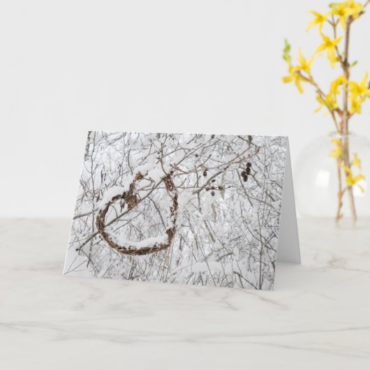 Winter Heart Thinking of You Kaart (Gele Bloem)