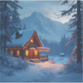 Winter Hearth - Vierkante Vinyl Sticker (Voorkant)