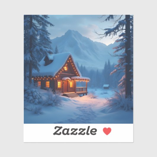 Winter Hearth – Vierkantige vinyl sticker met geze (Vel)