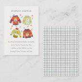 Winter Hearts Ugly Sweater Display Baby shower Informatiekaartje (Voorkant / Achterkant)
