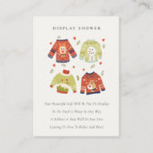 Winter Hearts Ugly Sweater Display Baby shower Informatiekaartje (Voorkant)