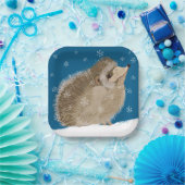 Winter Hedgehog 7-inch vierkant papier Bord (Feest)