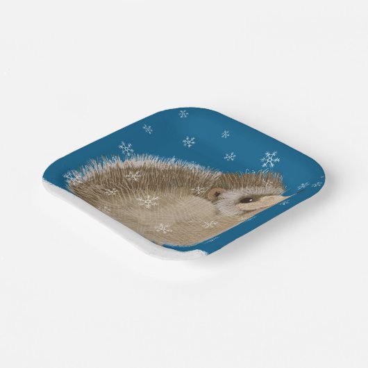Winter Hedgehog 7-inch vierkant papier Bord (Gebogen)